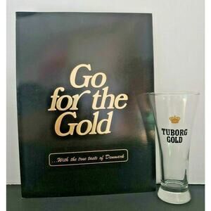 Vintage Tuborg Gold Beer 10 oz. Pilsner Barware Glass / Go for the Gold Program!